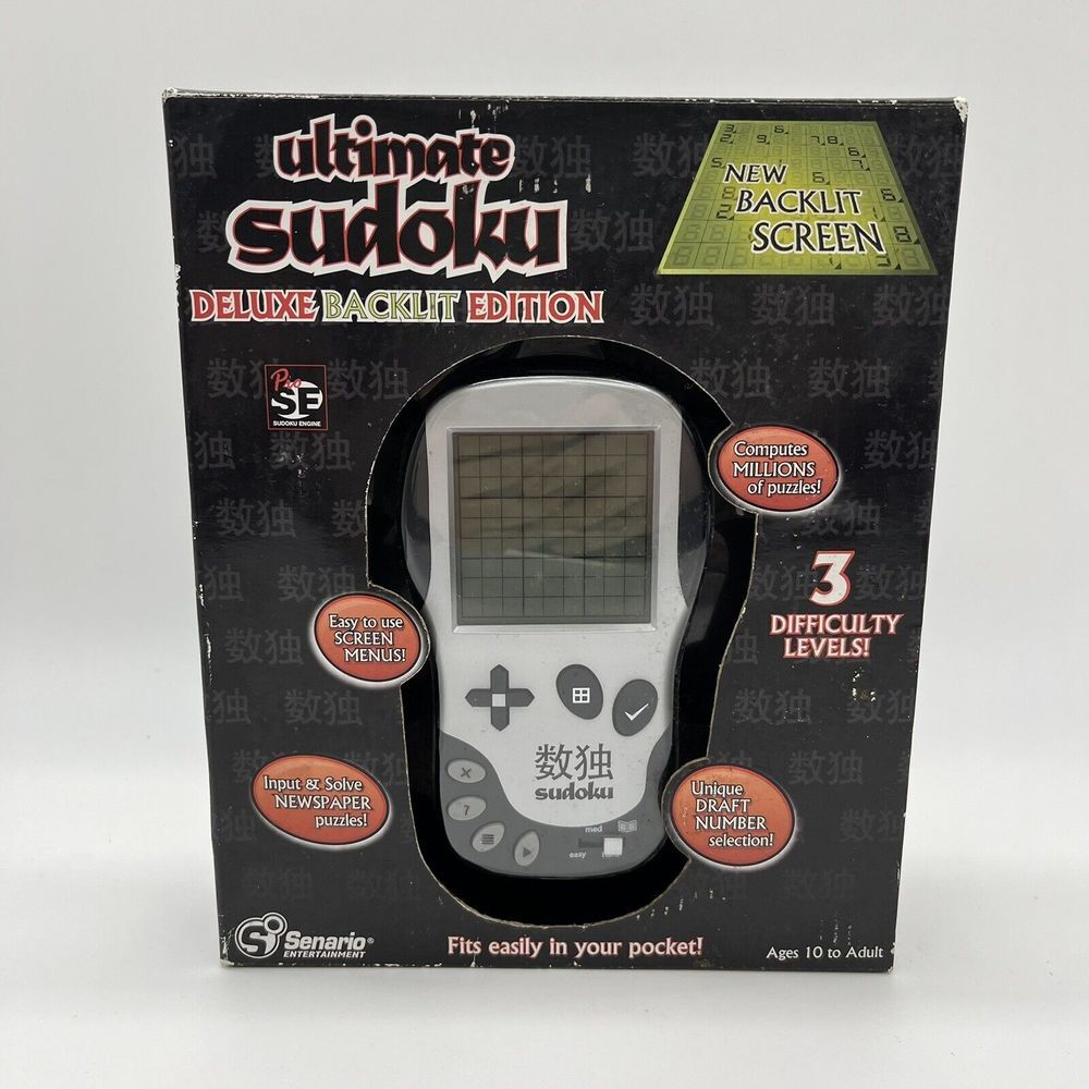 NEW‎ Sudoku Senario Entertainment Ultimate Deluxe Edition Handheld Backlit Game